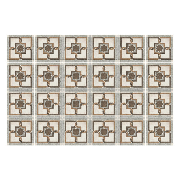 Autocolante pentru gresie Flori geometrice într-o plasă