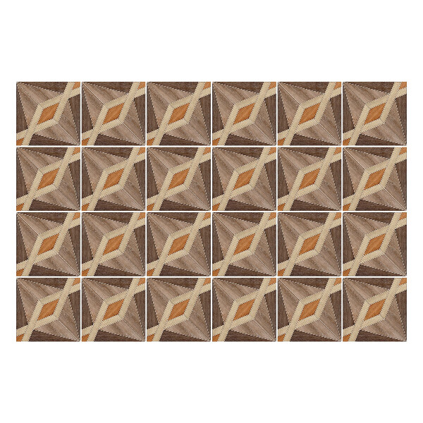 Autocolante gresie Geometria formelor din lemn