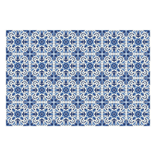 Autocolante pentru gresie Motiv floral într-o plasă