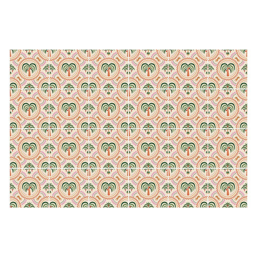 Autocolante gresie si faianta Motiv palmier exotic