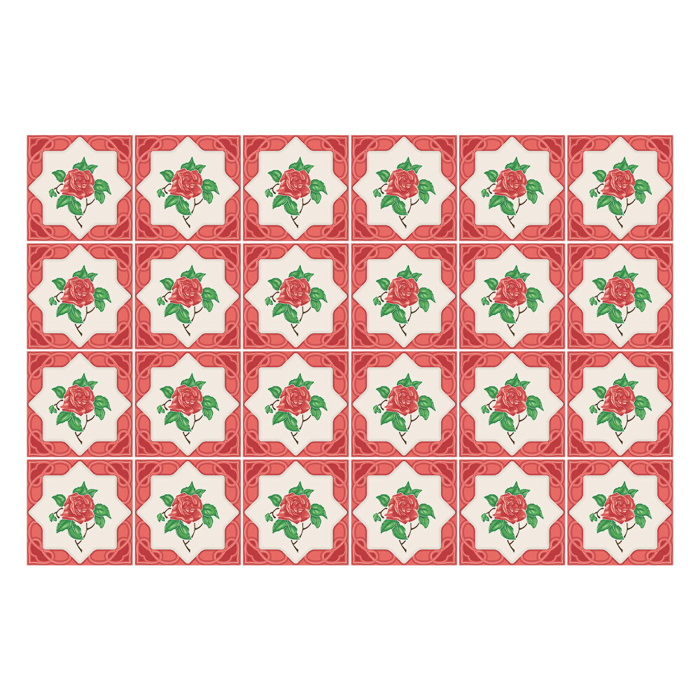 Autocolante gresie si faianta Motive florale de trandafiri