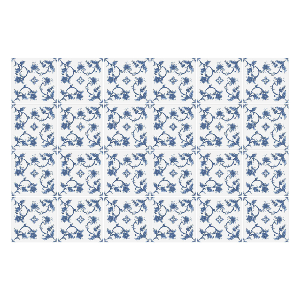 Autocolante pentru gresie Flori și frunze mici