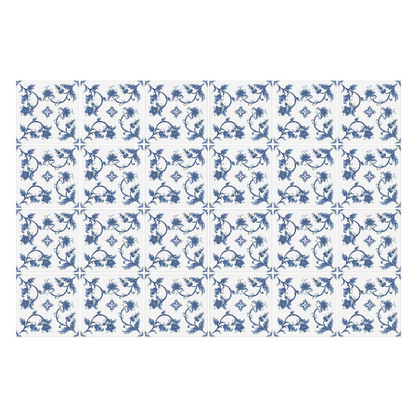 Autocolante pentru gresie Flori și frunze mici