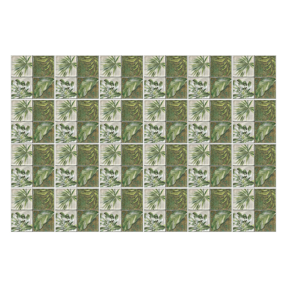 Autocolante pentru gresie Frunze pe plăci vechi