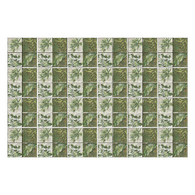 Autocolante pentru gresie Frunze pe plăci vechi