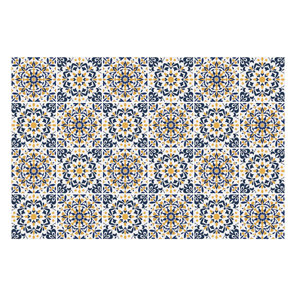 Autocolante pentru gresie Mandale florale într-o grilă