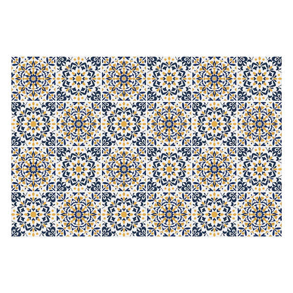 Autocolante pentru gresie Mandale florale într-o grilă