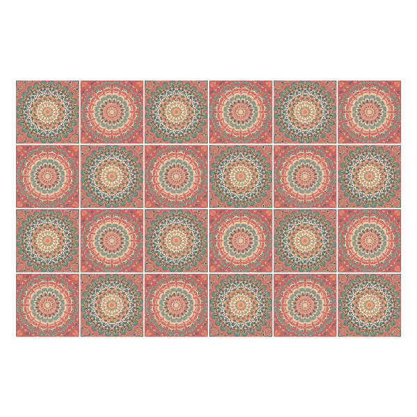 Autocolante gresie si faianta Mandala în cercuri repetate