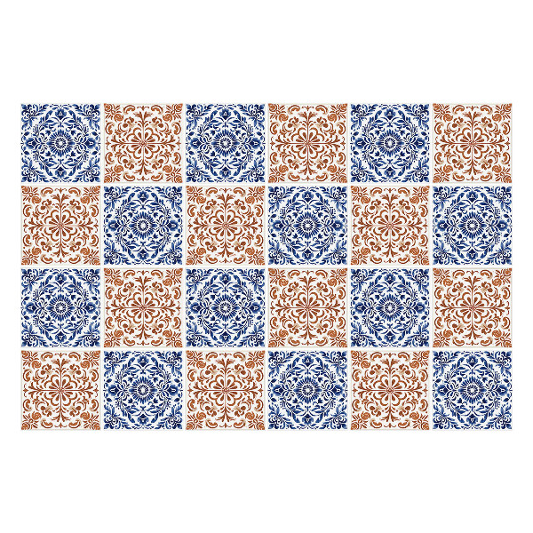 Autocolante pentru gresie Ornamente florale într-o plasă