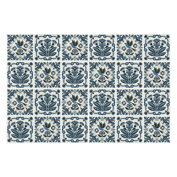 Autocolante gresie si faianta Flori și păsări din natură