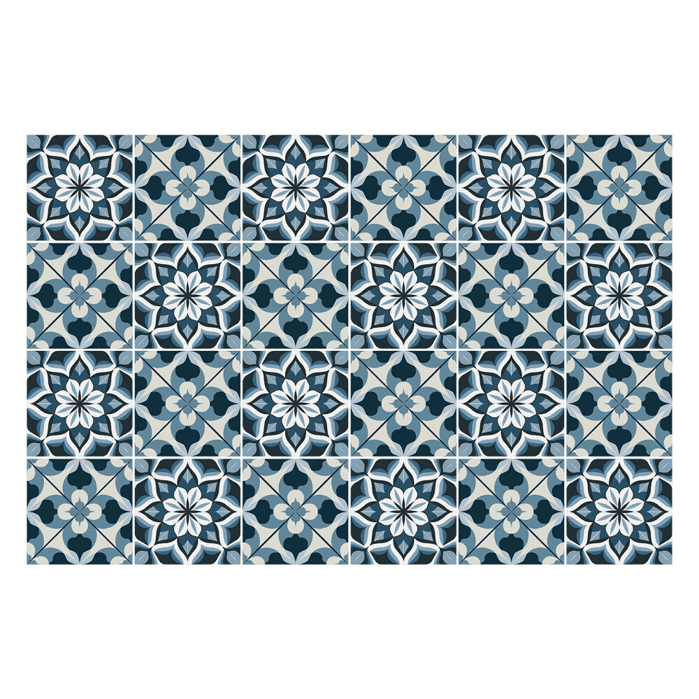 Autocolante gresie Mandale florale într-o grilă