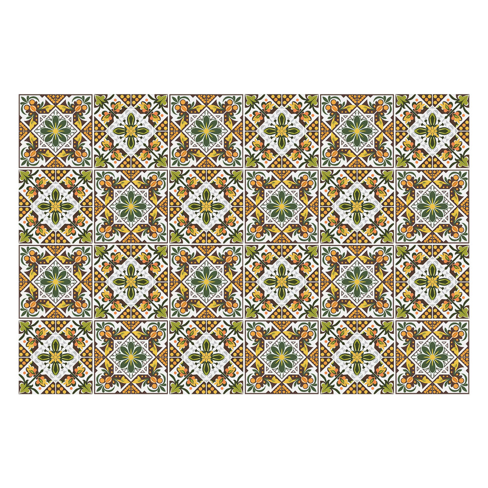 Autocolante gresie si faianta Ornamente florale în pătrate