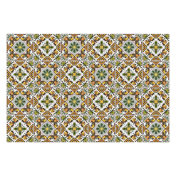 Autocolante gresie si faianta Ornamente florale în pătrate