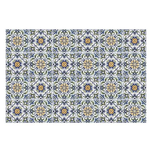 Autocolante pentru gresie Ornamente florale într-o plasă