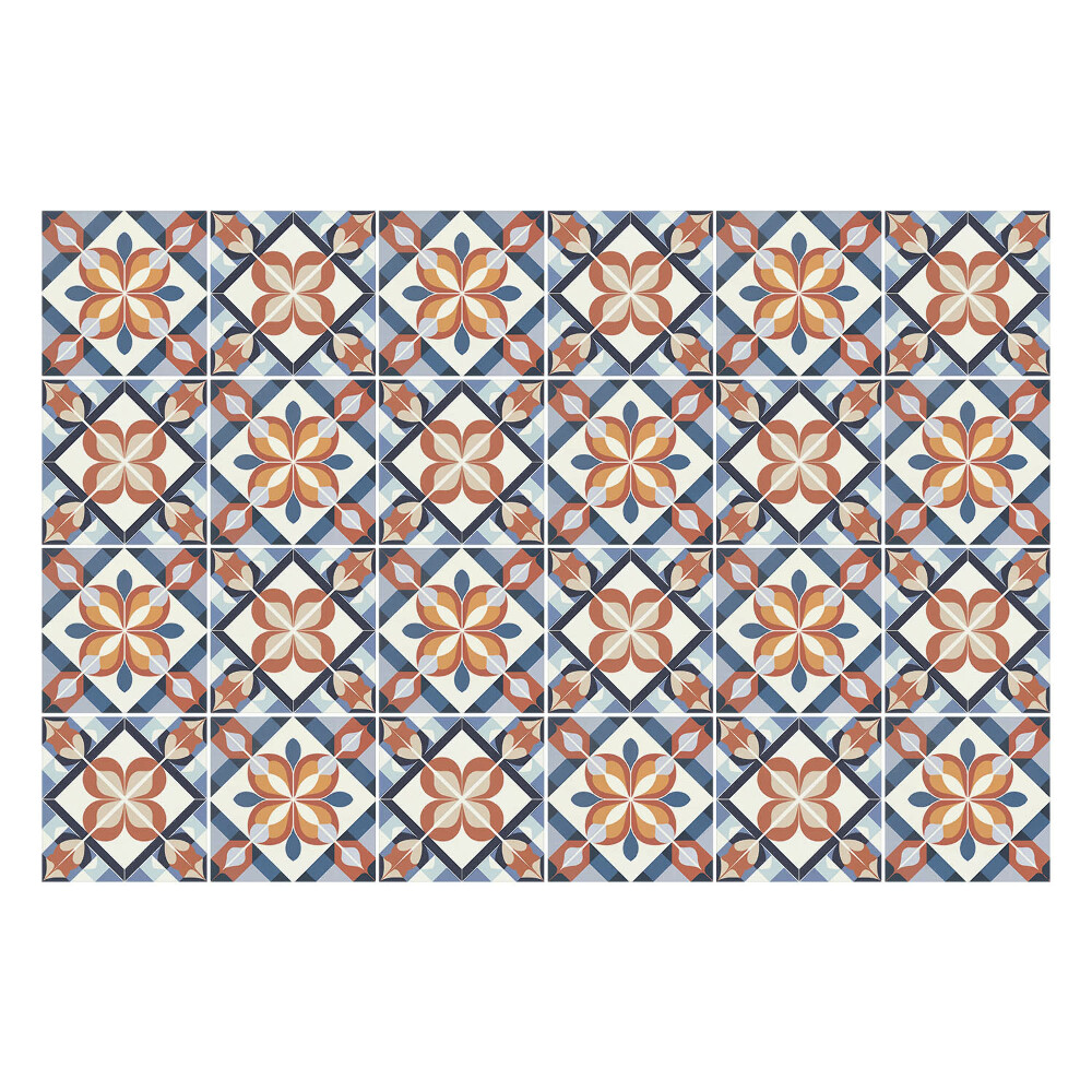 Autocolante gresie si faianta Motive florale într-o plasă