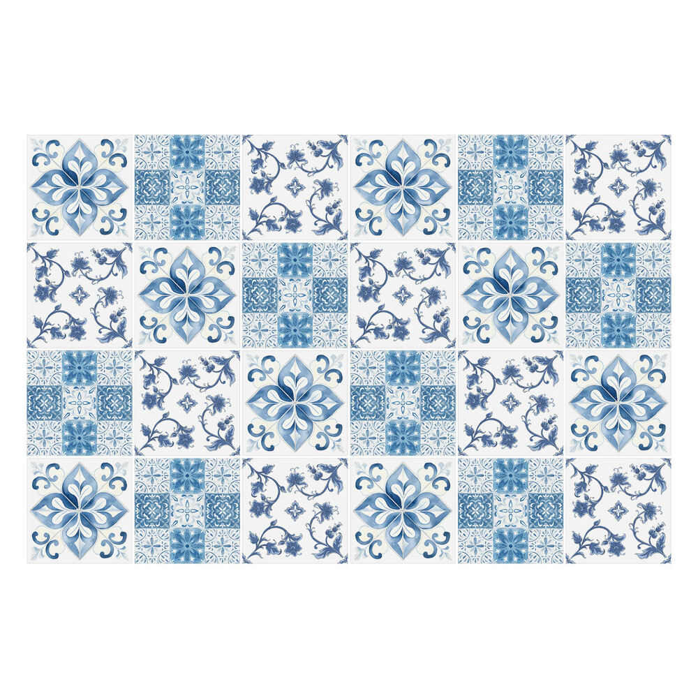 Autocolante pentru gresie Placi clasice cu ornamente