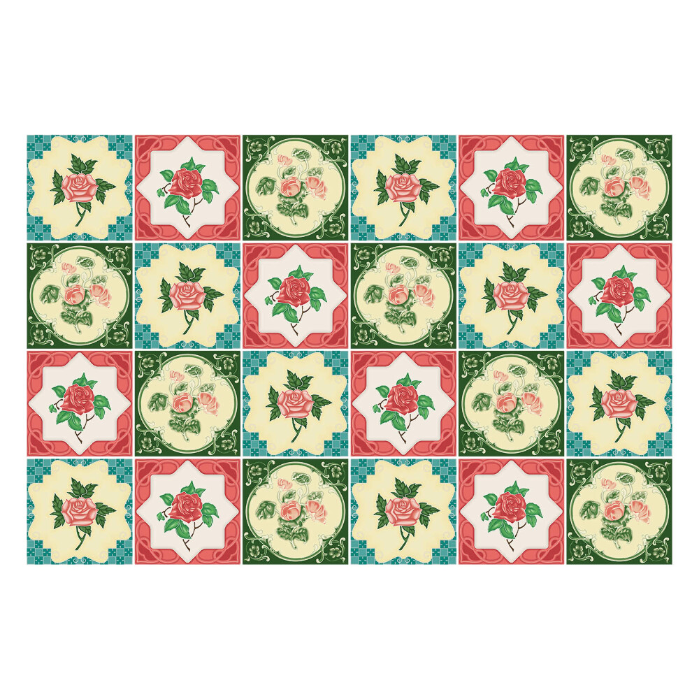 Autocolante gresie Motive florale de trandafiri