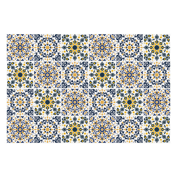 Autocolante gresie si faianta Flori și frunze geometrice