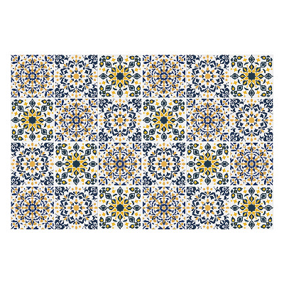 Autocolante gresie si faianta Flori și frunze geometrice