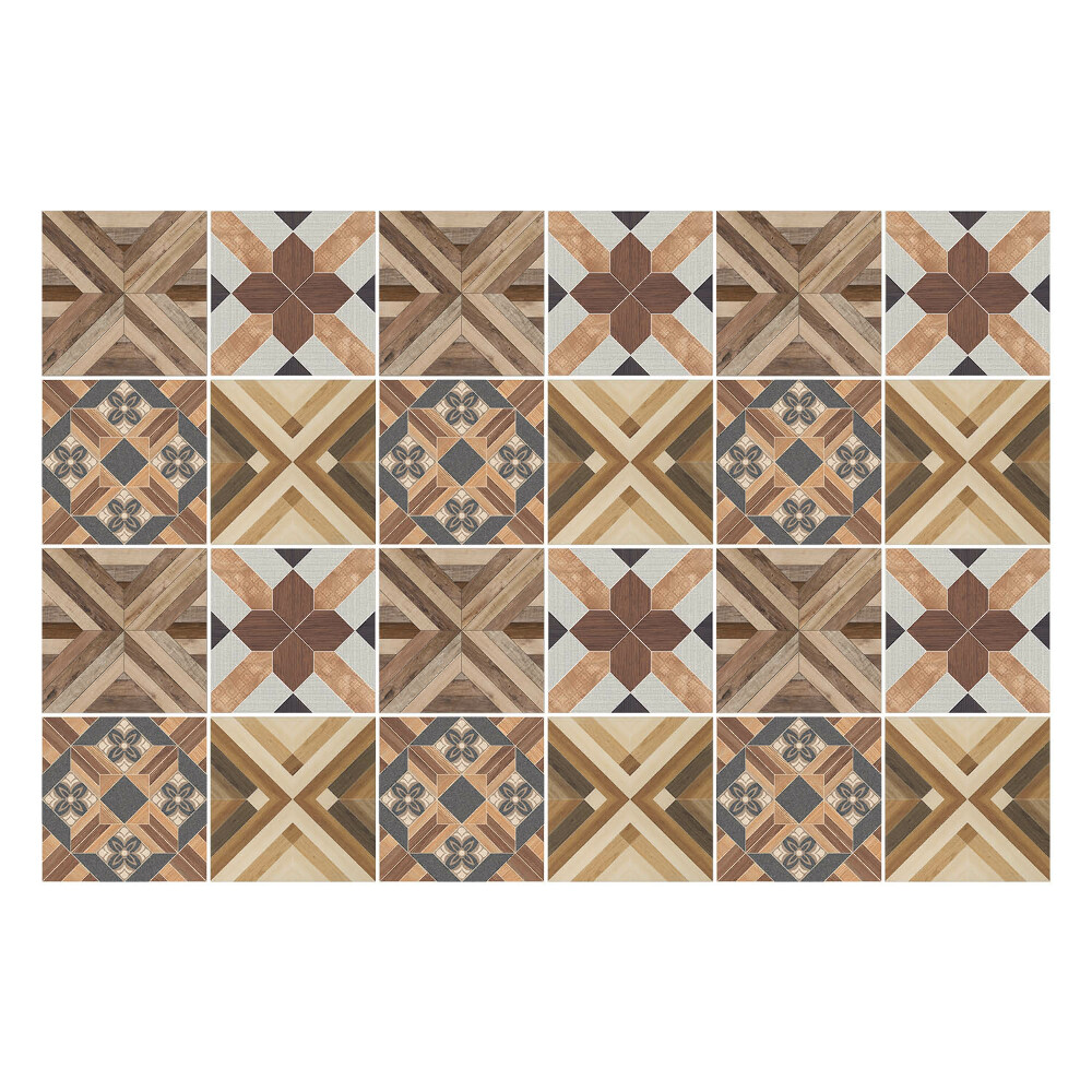 Autocolante gresie Aranjamente geometrice din lemn