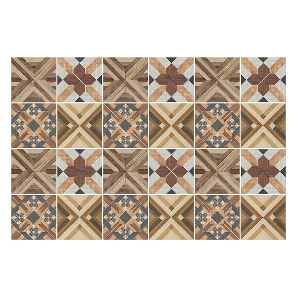 Autocolante gresie Aranjamente geometrice din lemn