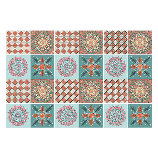 Autocolante gresie Mandale florale într-o grilă