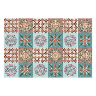 Autocolante gresie Mandale florale într-o grilă