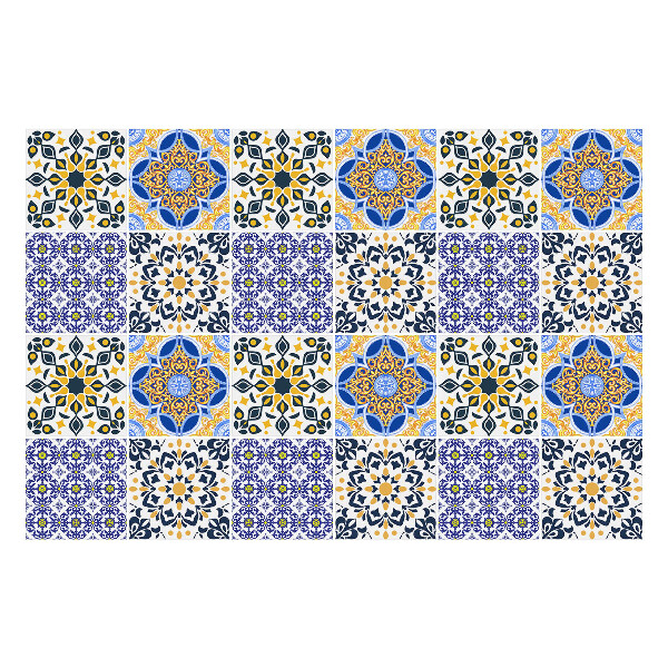 Autocolante gresie Mozaicuri florale într-o plasă