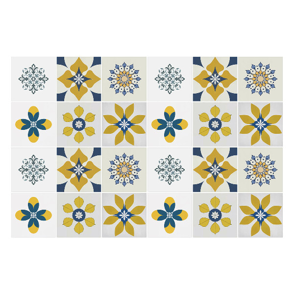 Autocolante pentru gresie Set mandala si flori