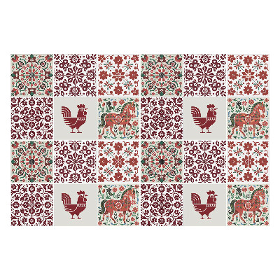 Autocolante gresie si faianta Pui și cai în flori