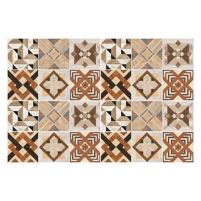 Autocolante pentru gresie Geometria formelor din lemn