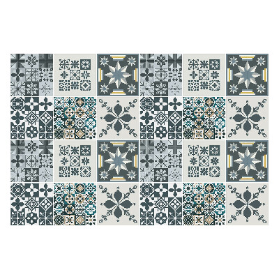 Autocolante gresie Flori și figuri geometrice