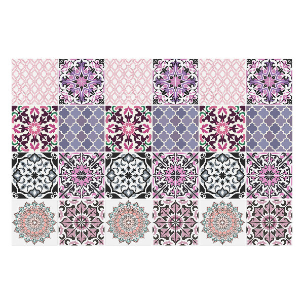 Autocolante pentru gresie Placi frumos decorate