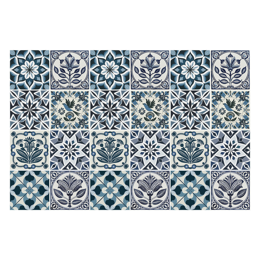 Autocolante pentru gresie Motive geometrice florale