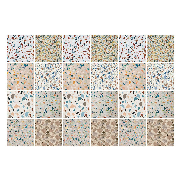 Autocolante pentru gresie Diverse piese de terrazzo