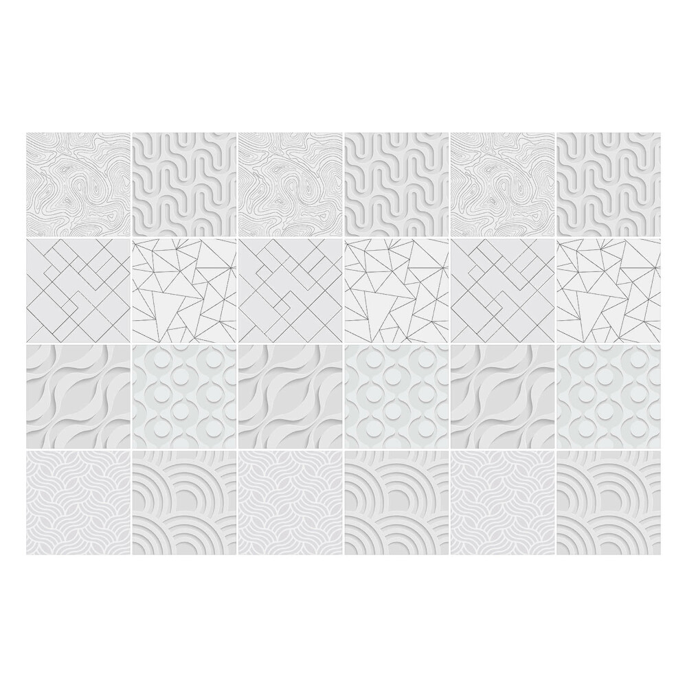 Autocolante gresie si faianta Linii și valuri 3D abstracte