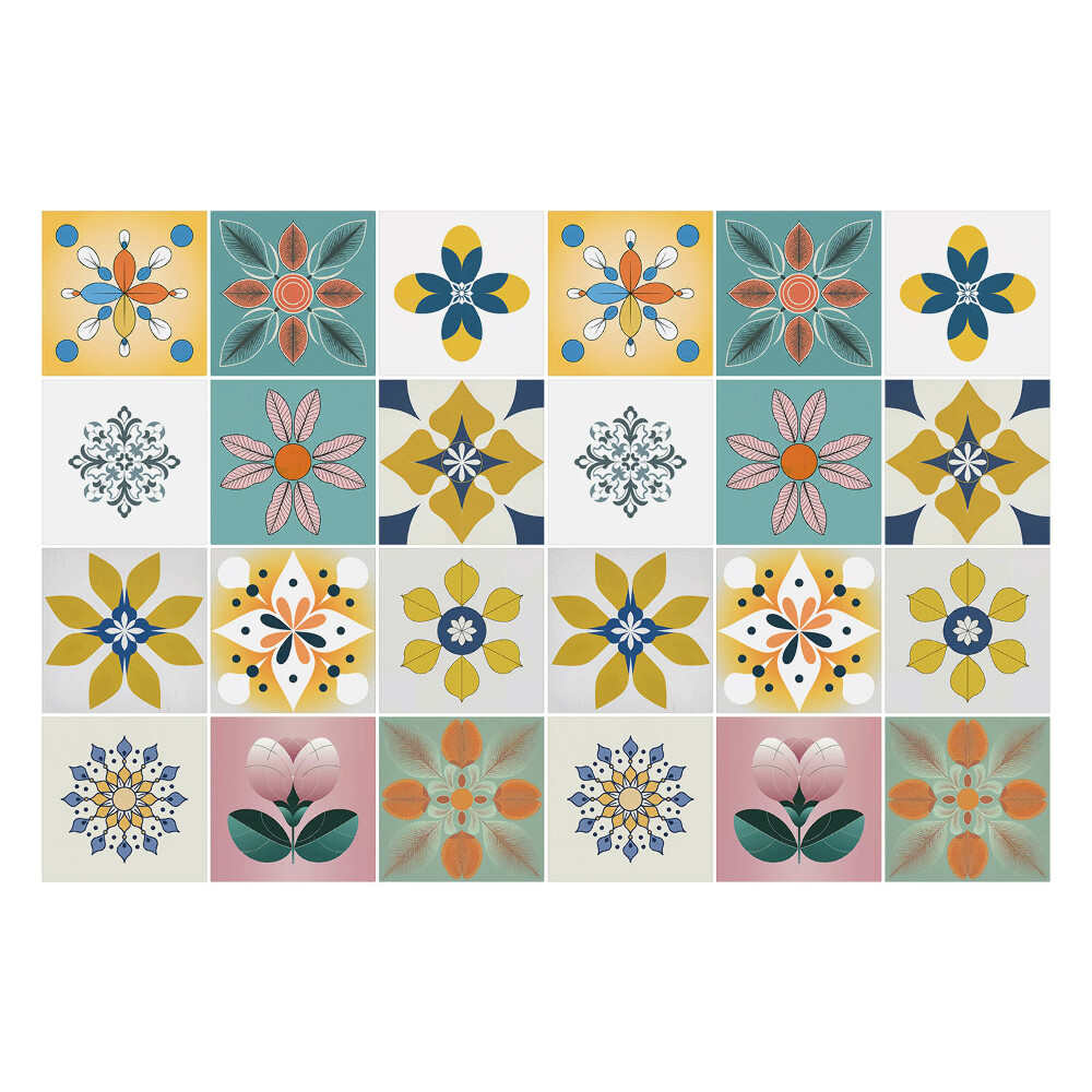 Autocolante pentru gresie Motive florale în aranjament