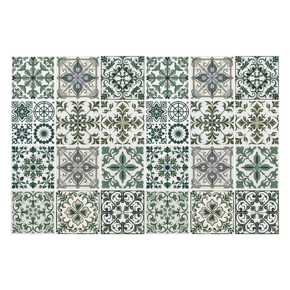 Autocolante gresie Ornamente florale în mozaic