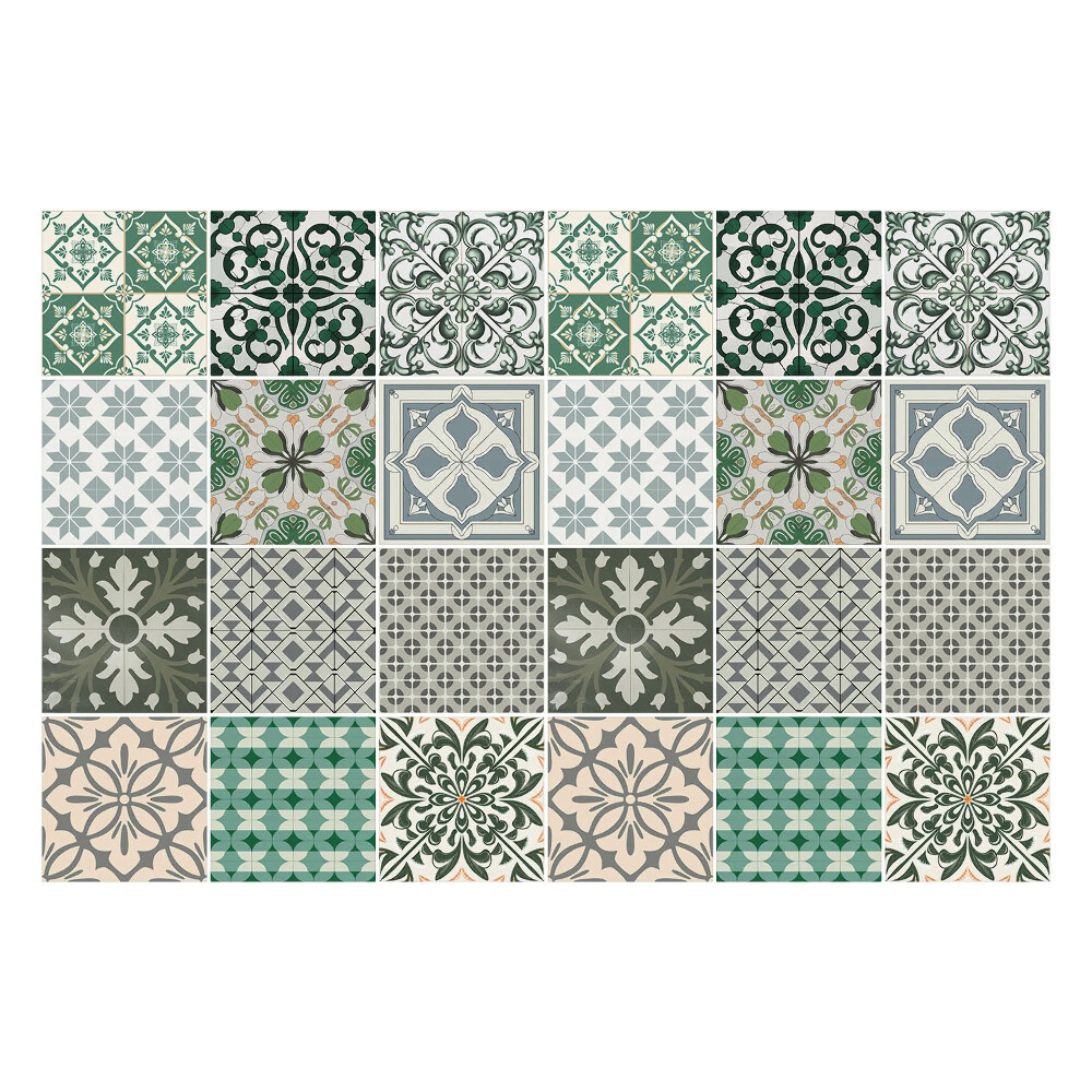 Autocolante pentru gresie Motive vegetale și geometrice