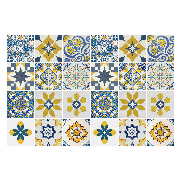 Autocolante pentru gresie Motive florale geometrice