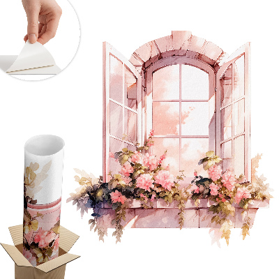 Autocolant perete fereastră 95x100 Fereastră rustică