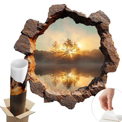 Sticker perete gaură 3D 100x99 Peisaj printre stânci