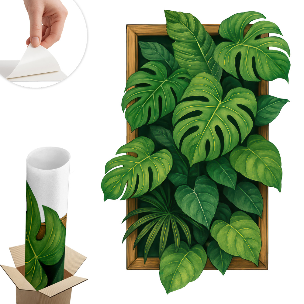 Abțibild de perete 3d 67x100 Oază tropicală