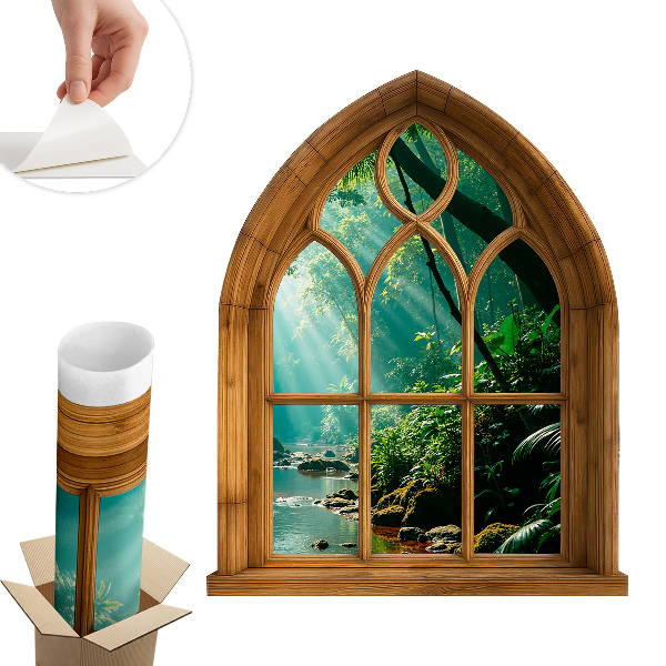 Autocolant perete fereastră 80x100 Peisaj tropical