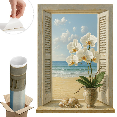 Autocolant perete fereastră 72x100 Fereastra mării