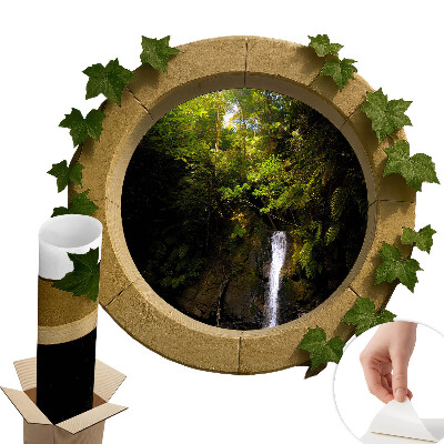 Autocolant perete fereastră 100x87 Peisaj verde