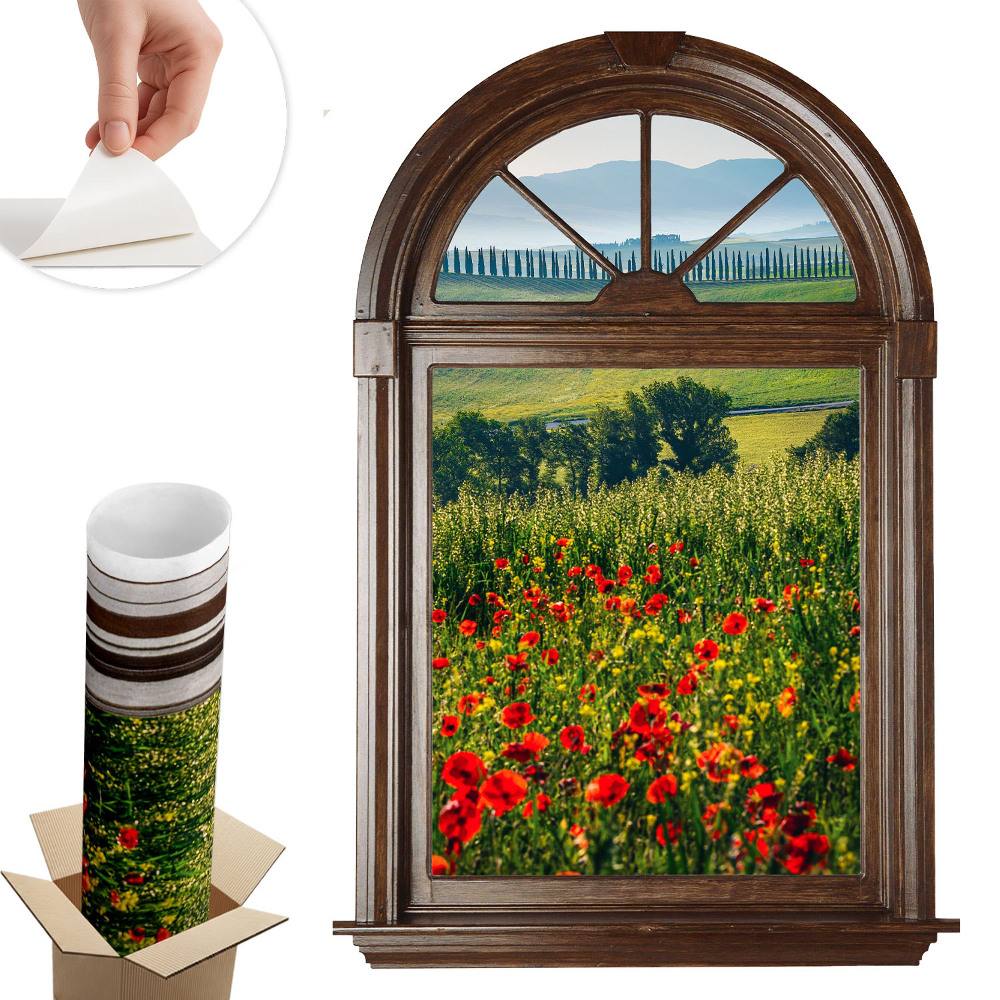 Autocolant perete fereastră 89x130 Peisaj pitoresc