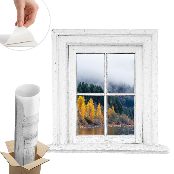 Autocolant perete fereastră 133x130 Peisaj de fereastră