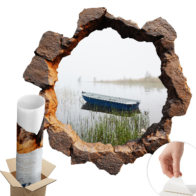 Sticker perete gaură 3D 130x129 Lacul de piatră
