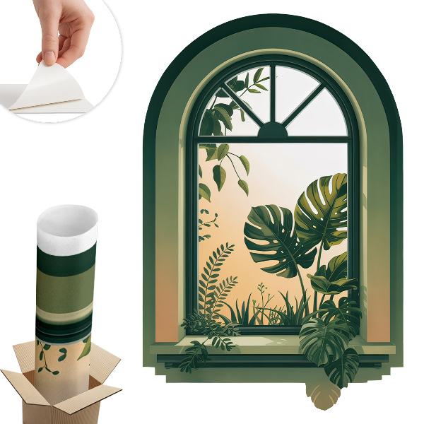 Autocolant perete fereastră 86x130 Fereastră verde